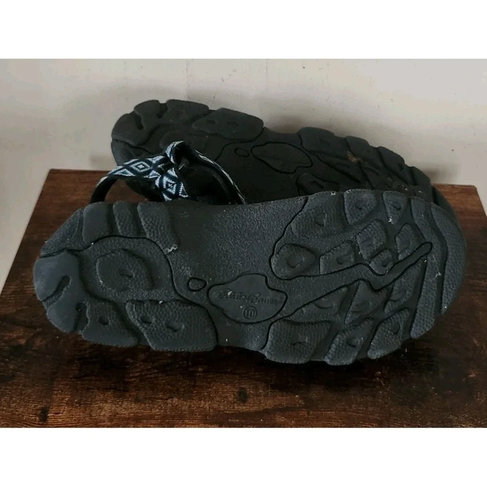 Eddie Bauer Mens Size 10M Blue Geometic Hiking Sport Sandals Shoes  Adjustable